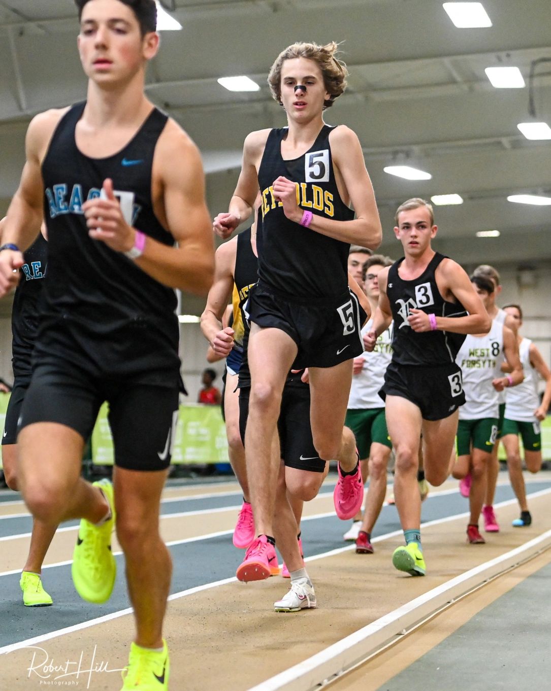 Cedar Nicholas-Barnhart (middle) in the pack with his eyes on the next placement to take. Photo provided by Robert Hill